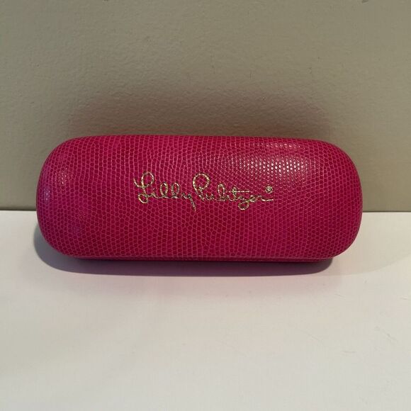 Lily Pulitzer Eye Glasses‎ Case Hot Magenta Pink Hard Clamshell - Picture 1 of 3